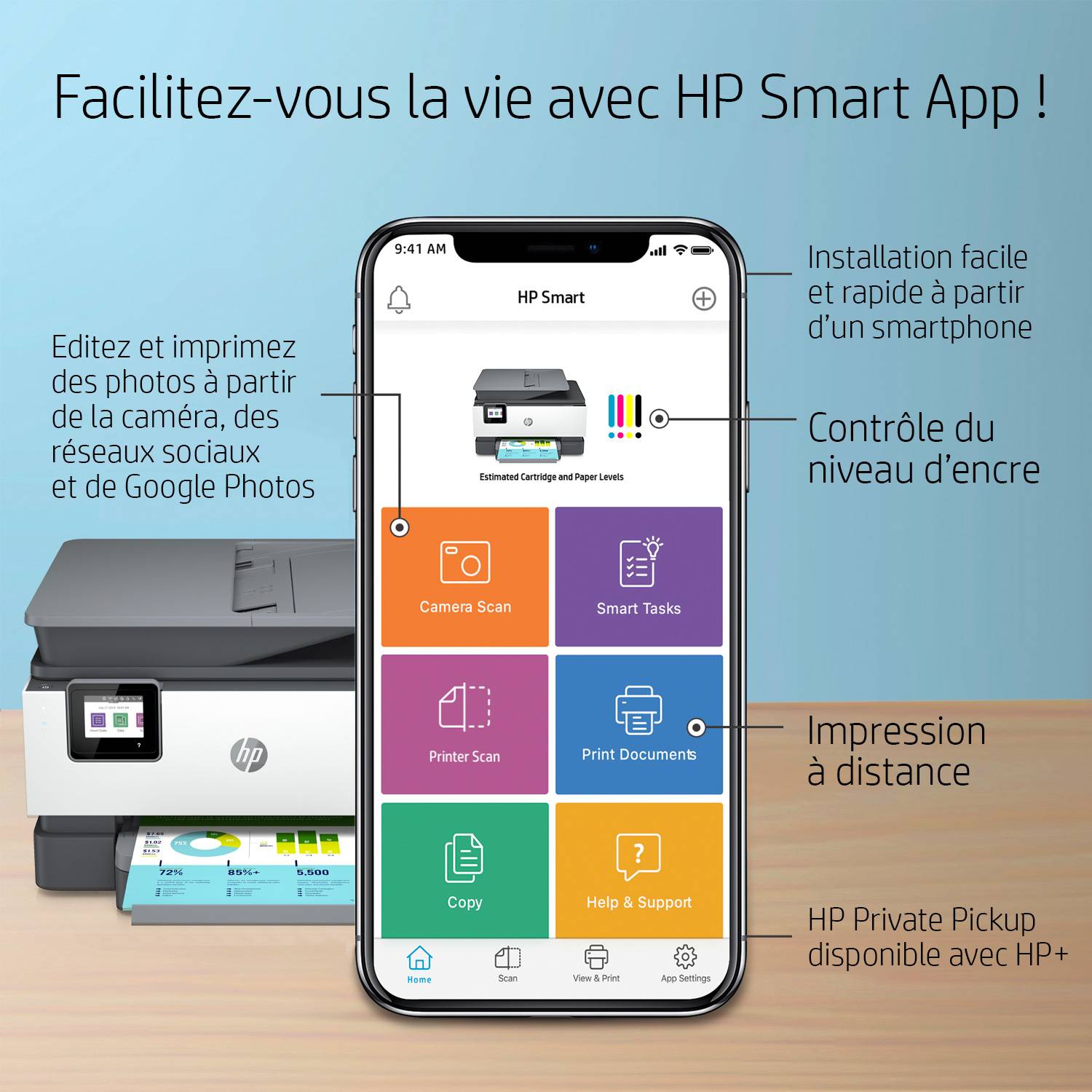 Rca Informatique - image du produit : OFFICEJET PRO 9010E ALL-IN-ONE PRINTER WHITE + BASALT