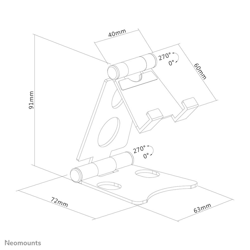 Rca Informatique - image du produit : NEWSTAR PHONE DESK STAND (SUITED FOR PHONES UP TO 6.5)