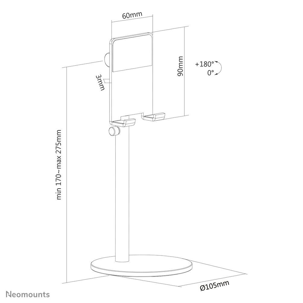 Rca Informatique - image du produit : NEWSTAR PHONE DESK STAND (SUITED FOR PHONES UP TO 10)