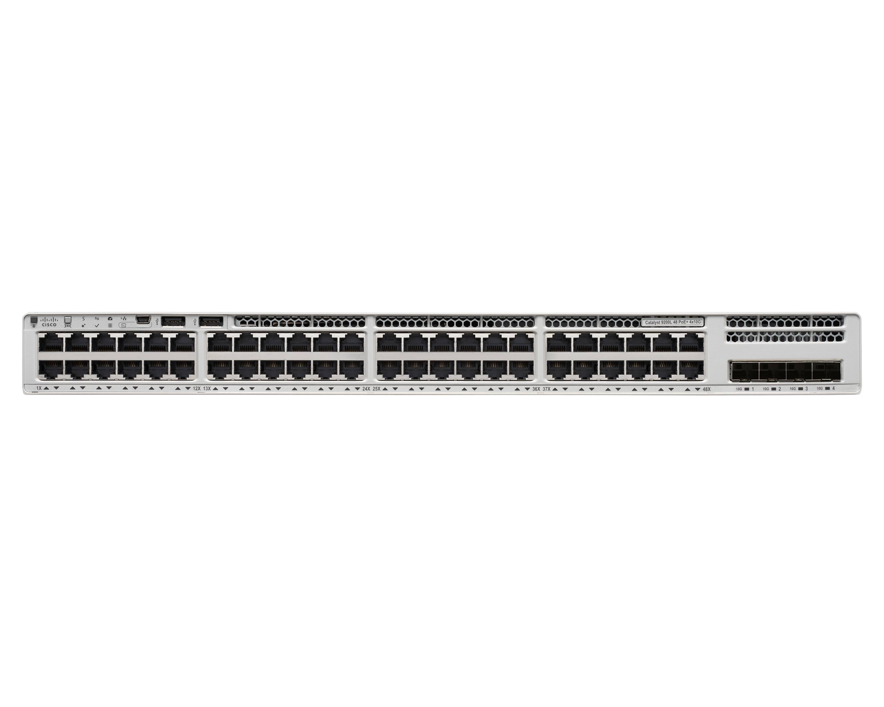 Rca Informatique - image du produit : CATALYST 9200L 48-PORT PARTIAL POE+ 4 X 10G NW ESSENTIALS