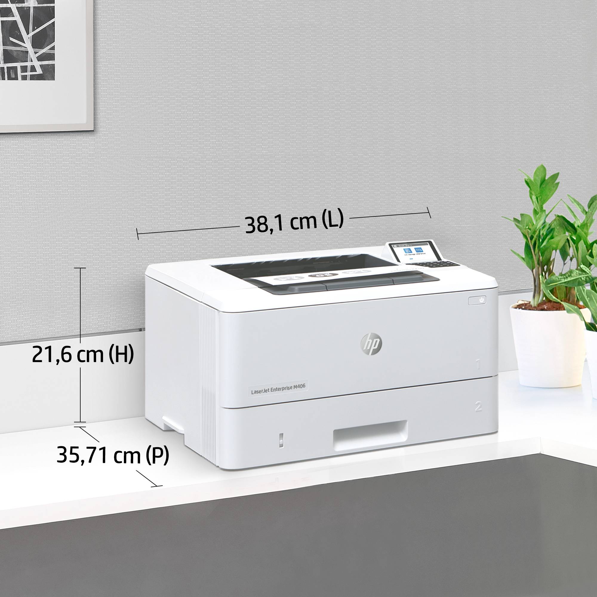 Rca Informatique - image du produit : LASERJET M406DN 38PPM A4 128MB 1200DPI USB 2.0