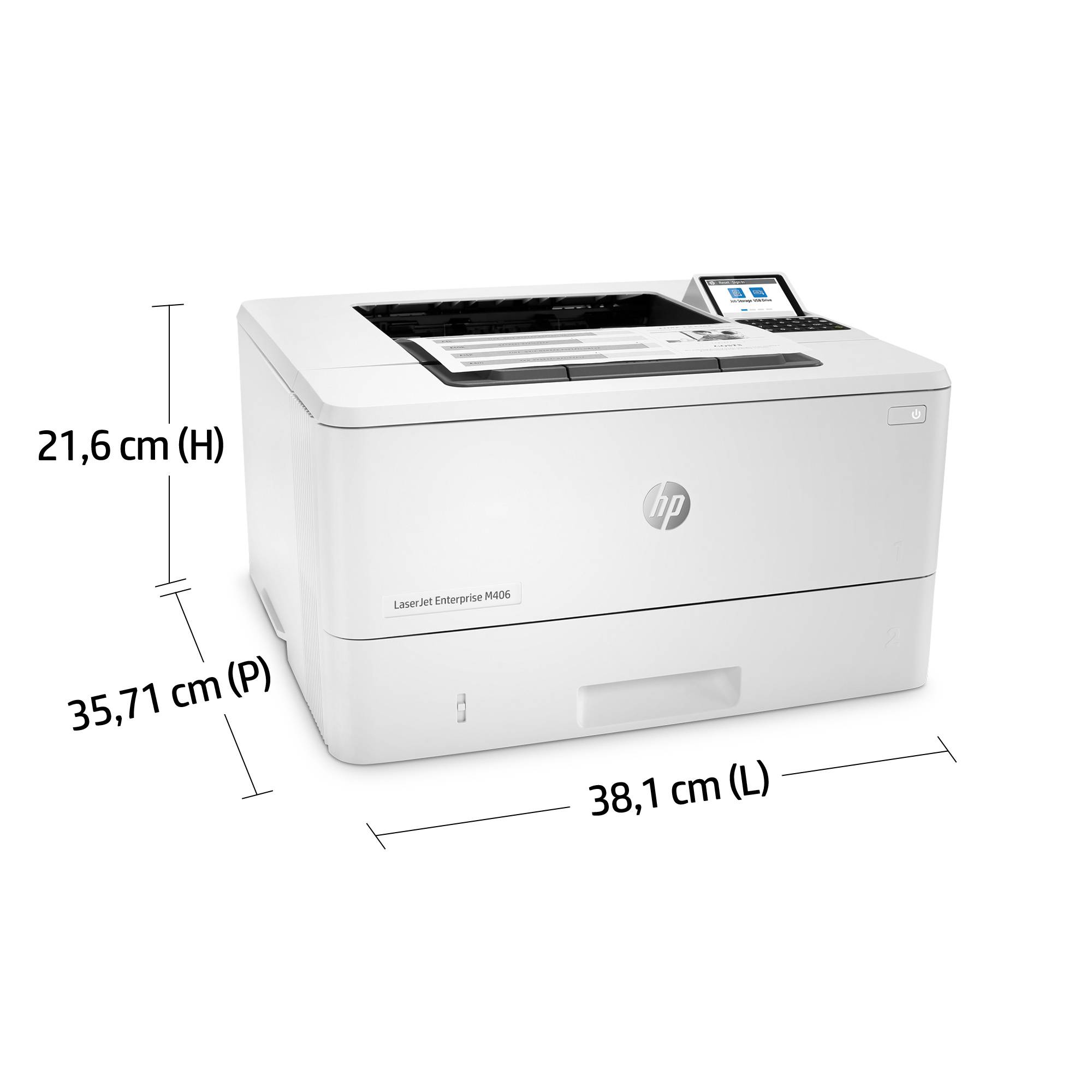 Rca Informatique - image du produit : LASERJET M406DN 38PPM A4 128MB 1200DPI USB 2.0