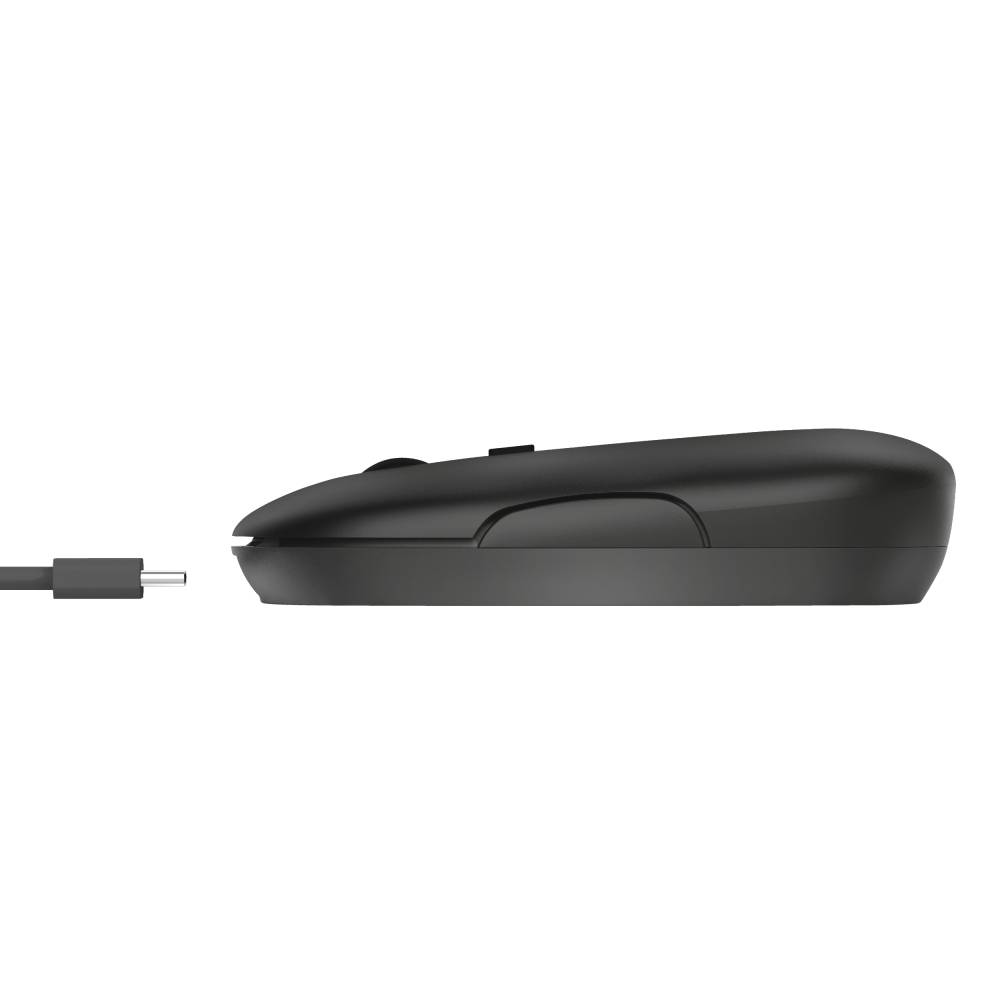 Rca Informatique - image du produit : BLACK ULTRA-THIN RECHARGEABLE WIRELESS MOUSE BQ 60