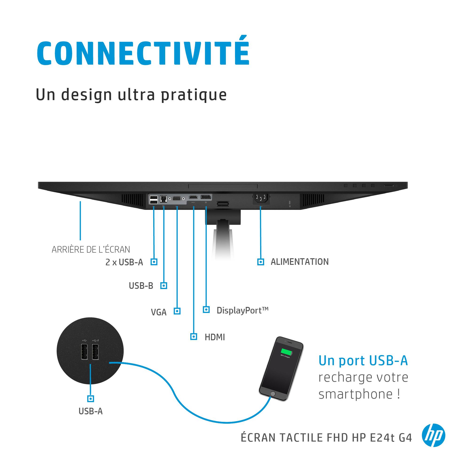 Rca Informatique - image du produit : E24T G4 FHD TOUCH MONITOR EUROP HP - PSG TOP CONFIG