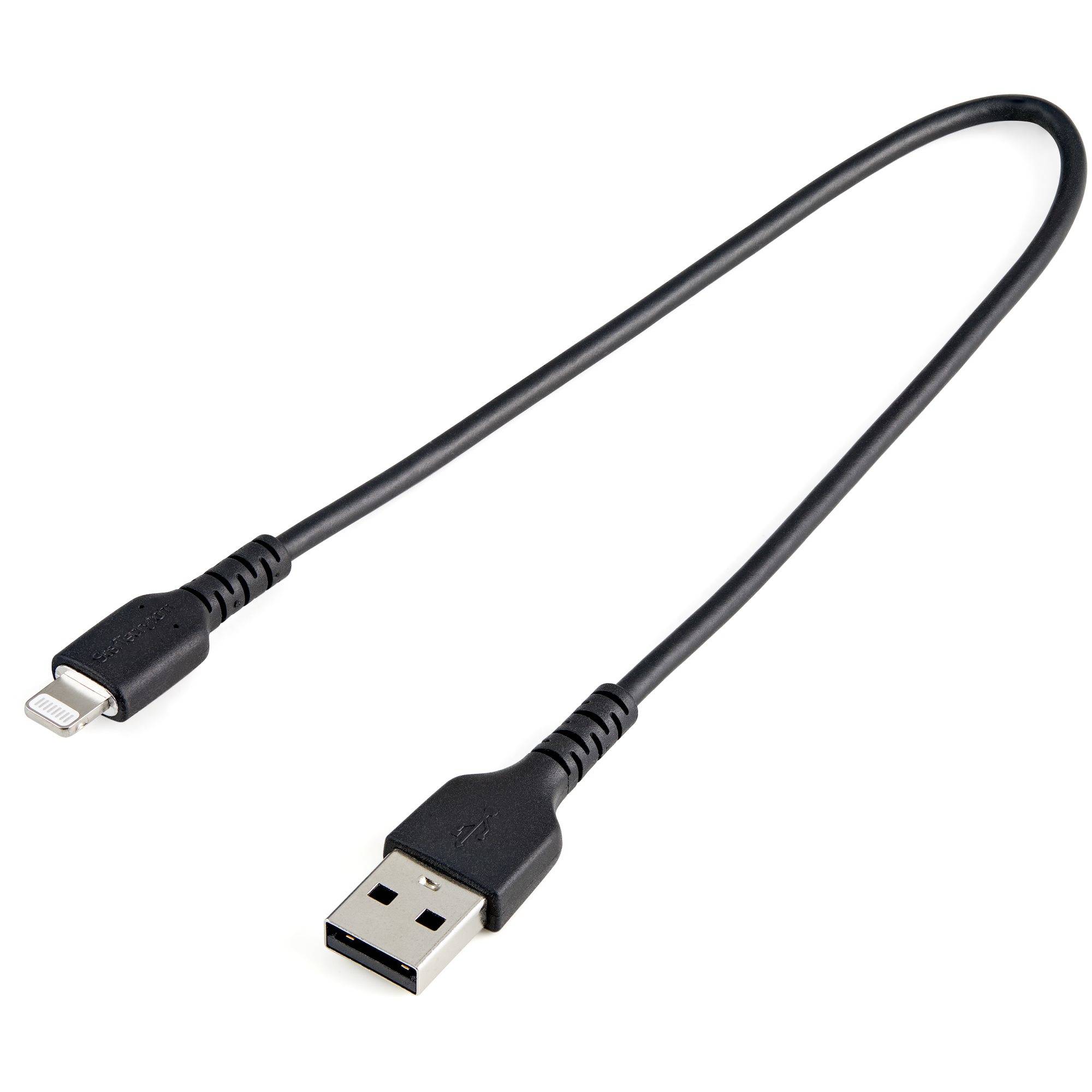 Rca Informatique - image du produit : 30CM USB TO LIGHTNING CABLE APPLE MFI CERTIFIED - BLACK