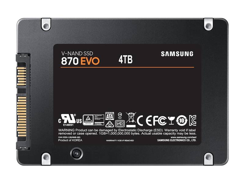 Rca Informatique - image du produit : SSD 870 EVO 2.5IN 4TB SATA 6 GB/S V-NAND MLC