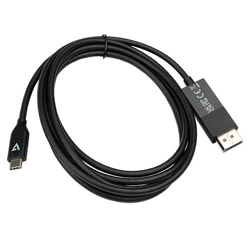 Rca Informatique - image du produit : USB-C TO DP 1.2 CABLE 1M BLACK VID DATA CABLE 21.6GBPS 4K UHD