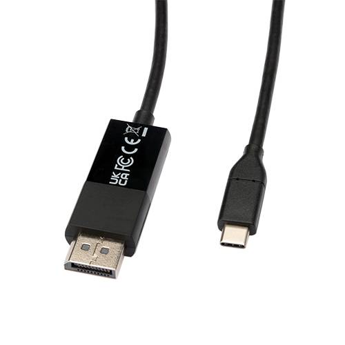 Rca Informatique - image du produit : USB-C TO DP 1.2 CABLE 1M BLACK VID DATA CABLE 21.6GBPS 4K UHD