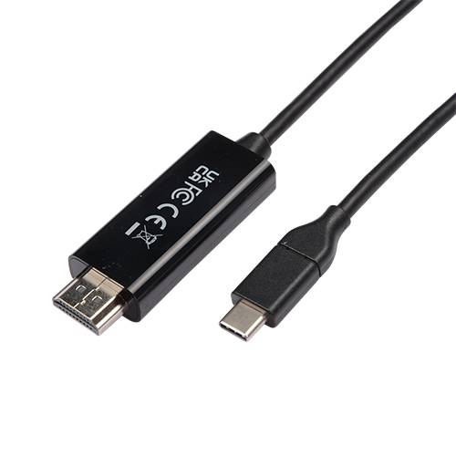 Rca Informatique - image du produit : USB-C TO HDMI 2.0 CABLE 1M BLK VID DATA CABLE 21.6GBPS 4K UHD