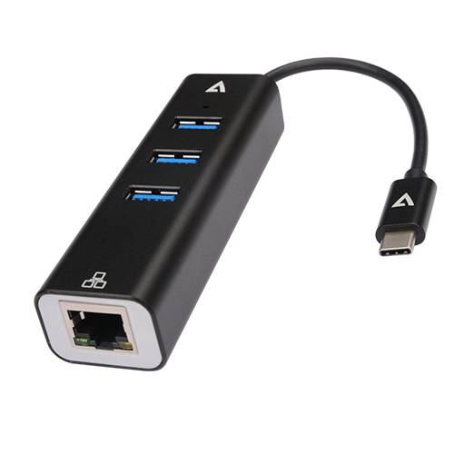 Rca Informatique - image du produit : USB-C MALE TO MULTIPORT ADAPTER USB-C TO RJ45  3XUSB A 3.2GEN1