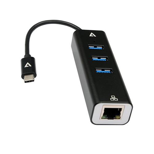 Rca Informatique - image du produit : USB-C MALE TO MULTIPORT ADAPTER USB-C TO RJ45  3XUSB A 3.2GEN1