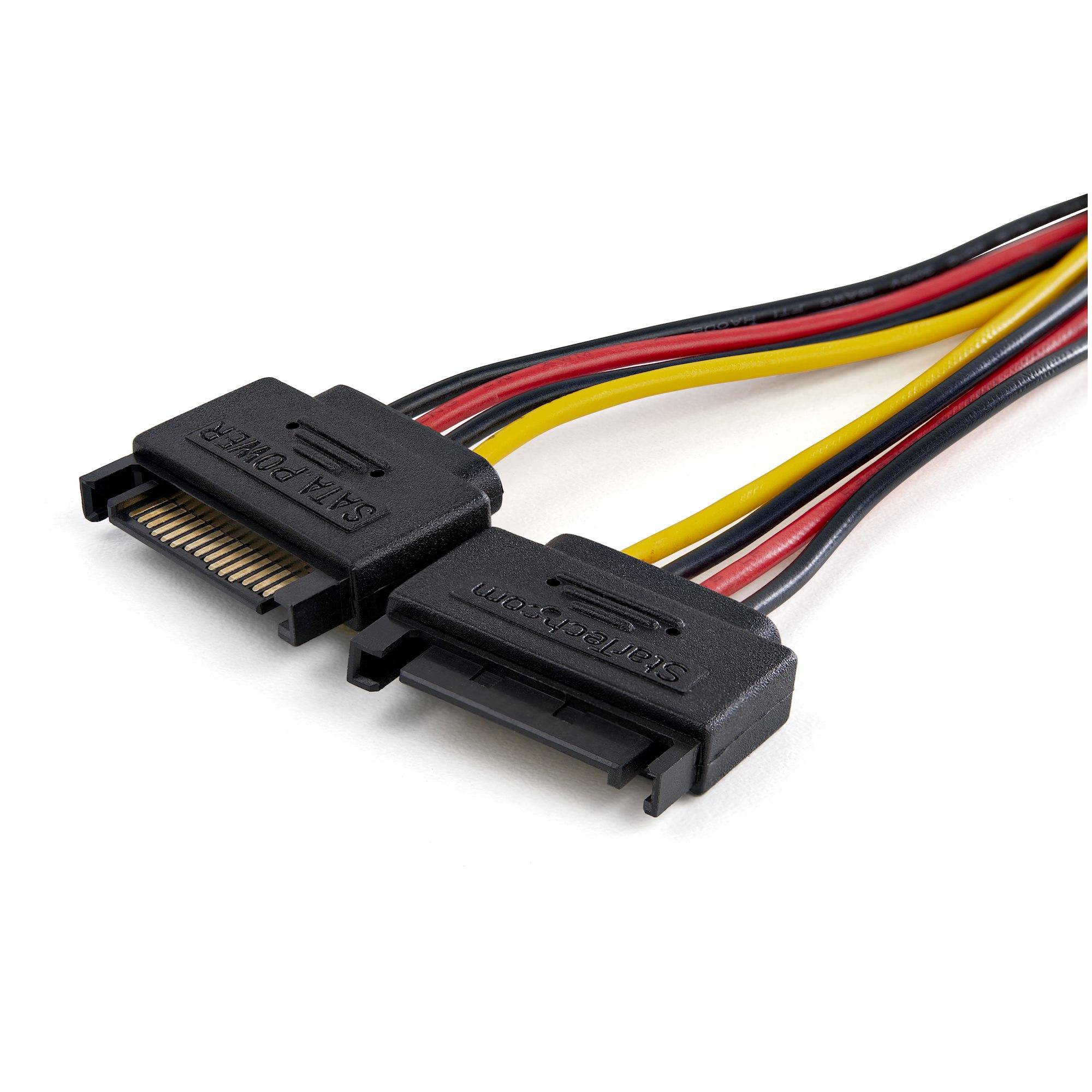 Rca Informatique - image du produit : DUAL SATA TO LP4 POWER CABLE ADAPTER - PVC JACKET - 18 AWG