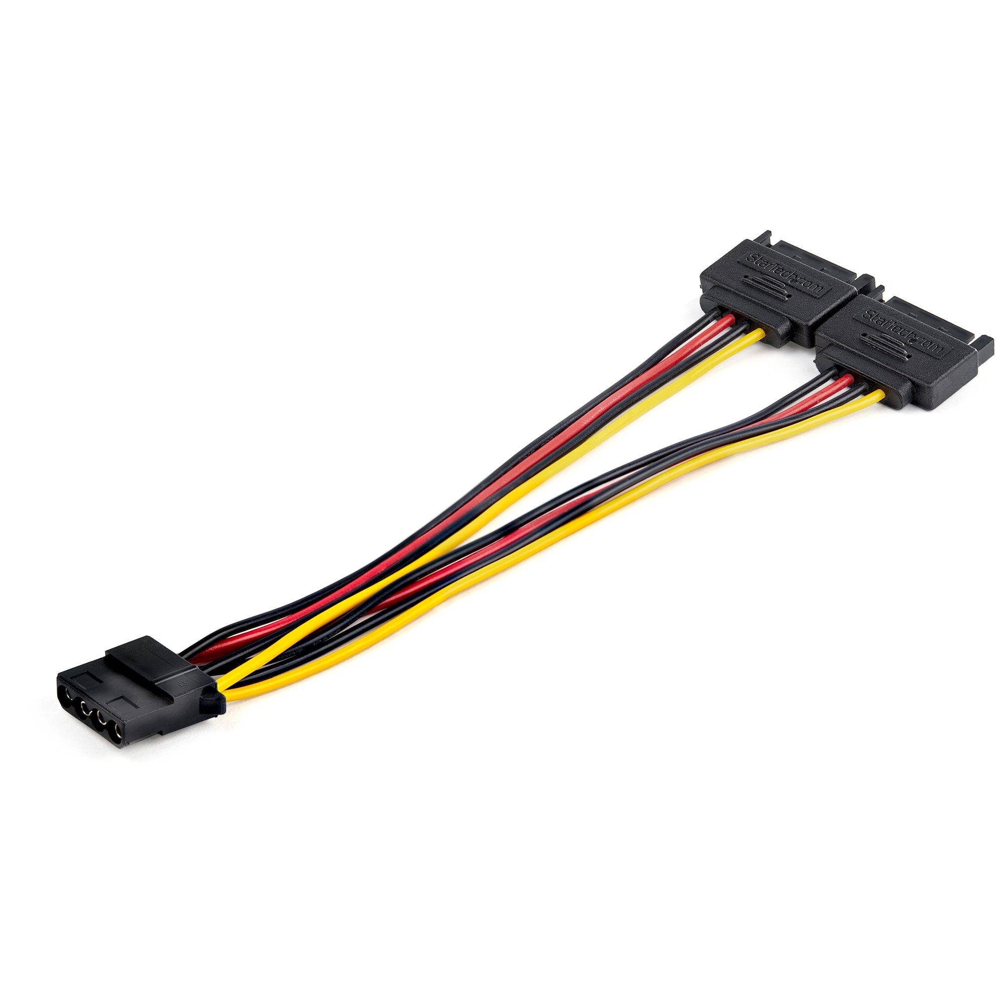 Rca Informatique - image du produit : DUAL SATA TO LP4 POWER CABLE ADAPTER - PVC JACKET - 18 AWG