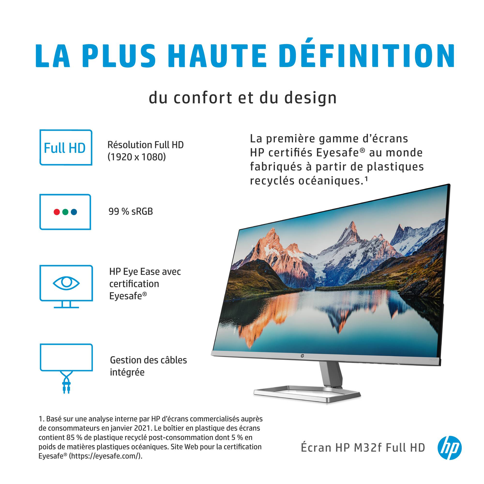 Rca Informatique - image du produit : HP M32F 31.5IN VA LED AG 1920X1080 AMD 1000:1 5MS 16:9