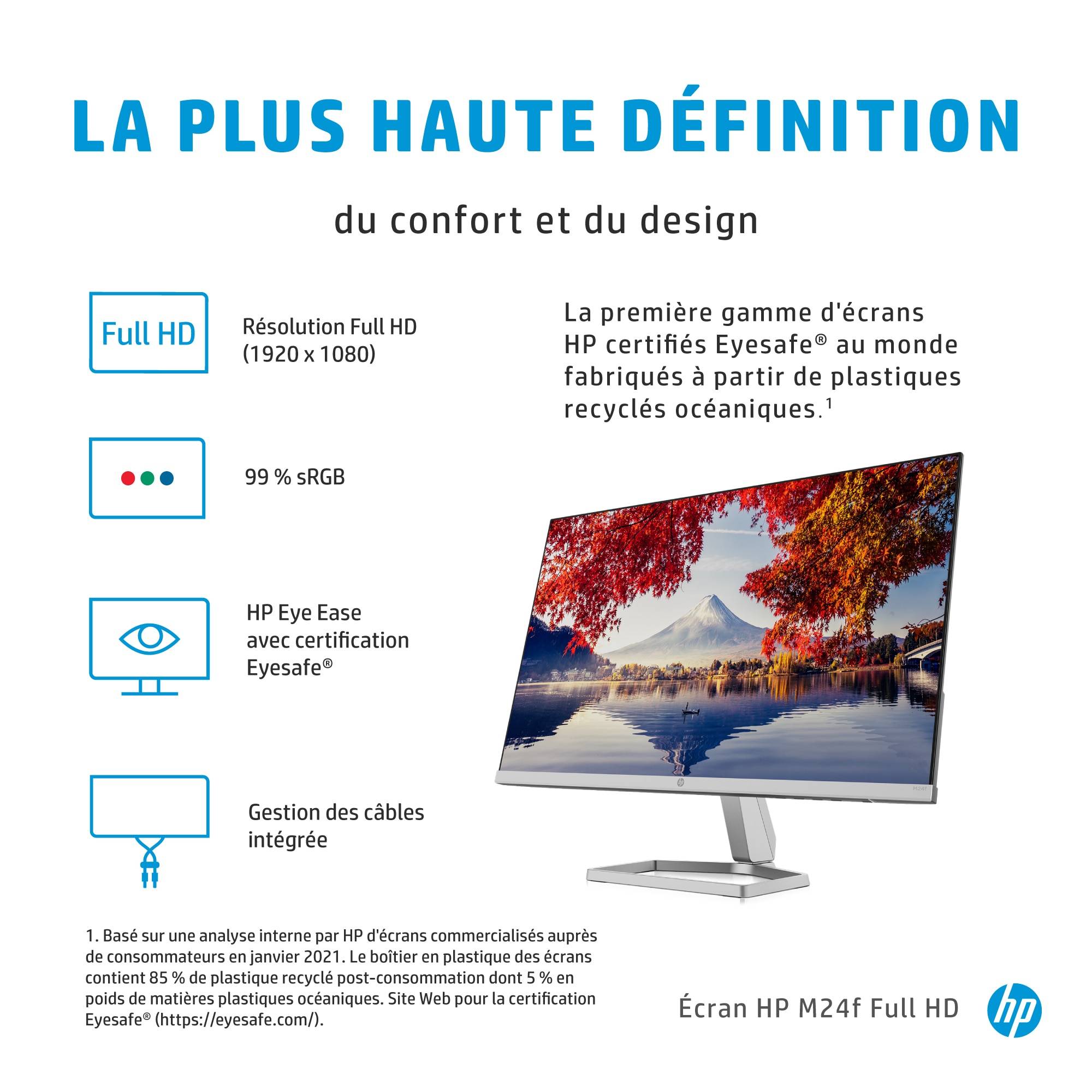 Rca Informatique - image du produit : HP M24F FHD MONITOR 2D9K0AA#ABB IPS 16:9 1000:1 5MS