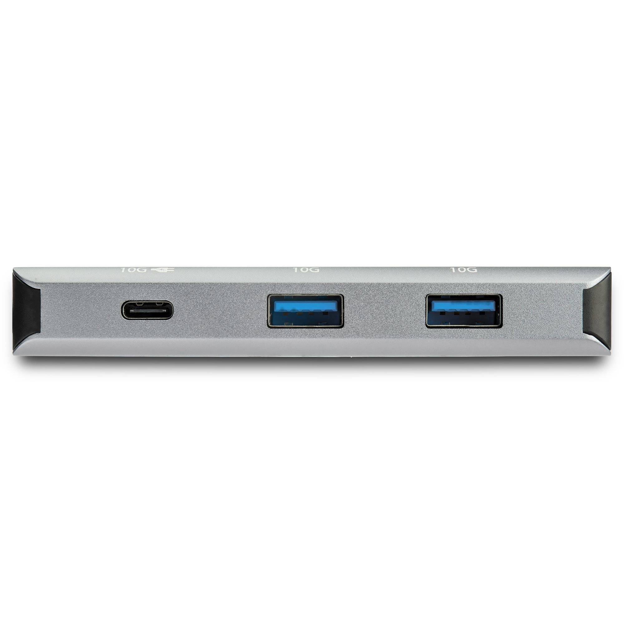 Rca Informatique - image du produit : 4-PORT USB-C HUB WITH PD 3.0 10GBPS - 3X USB-A/1X USB-C