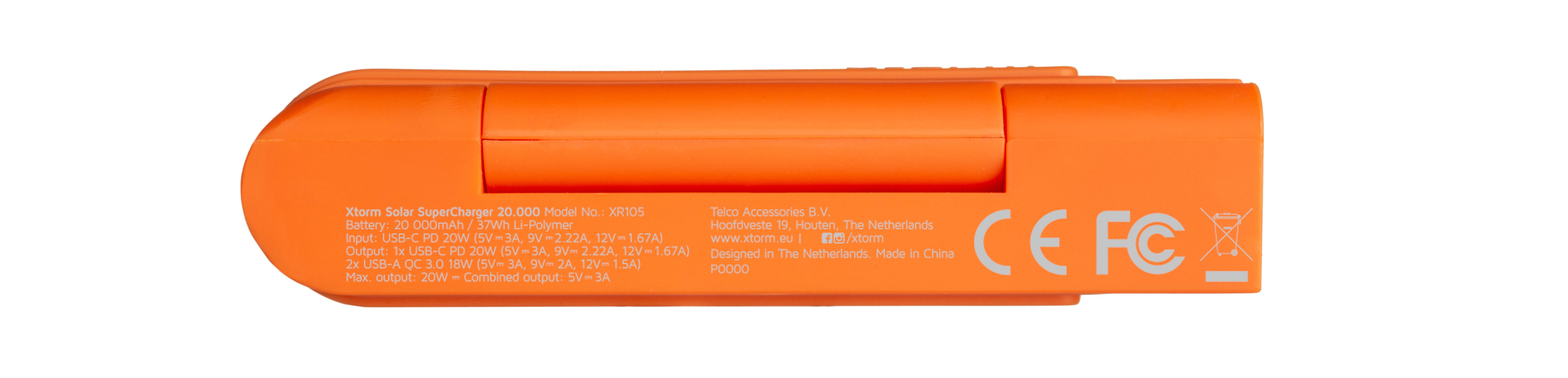 Rca Informatique - image du produit : SOLAR SUPER CHARGER 20W 10KMAH XTORM - BLACK/ORANGE