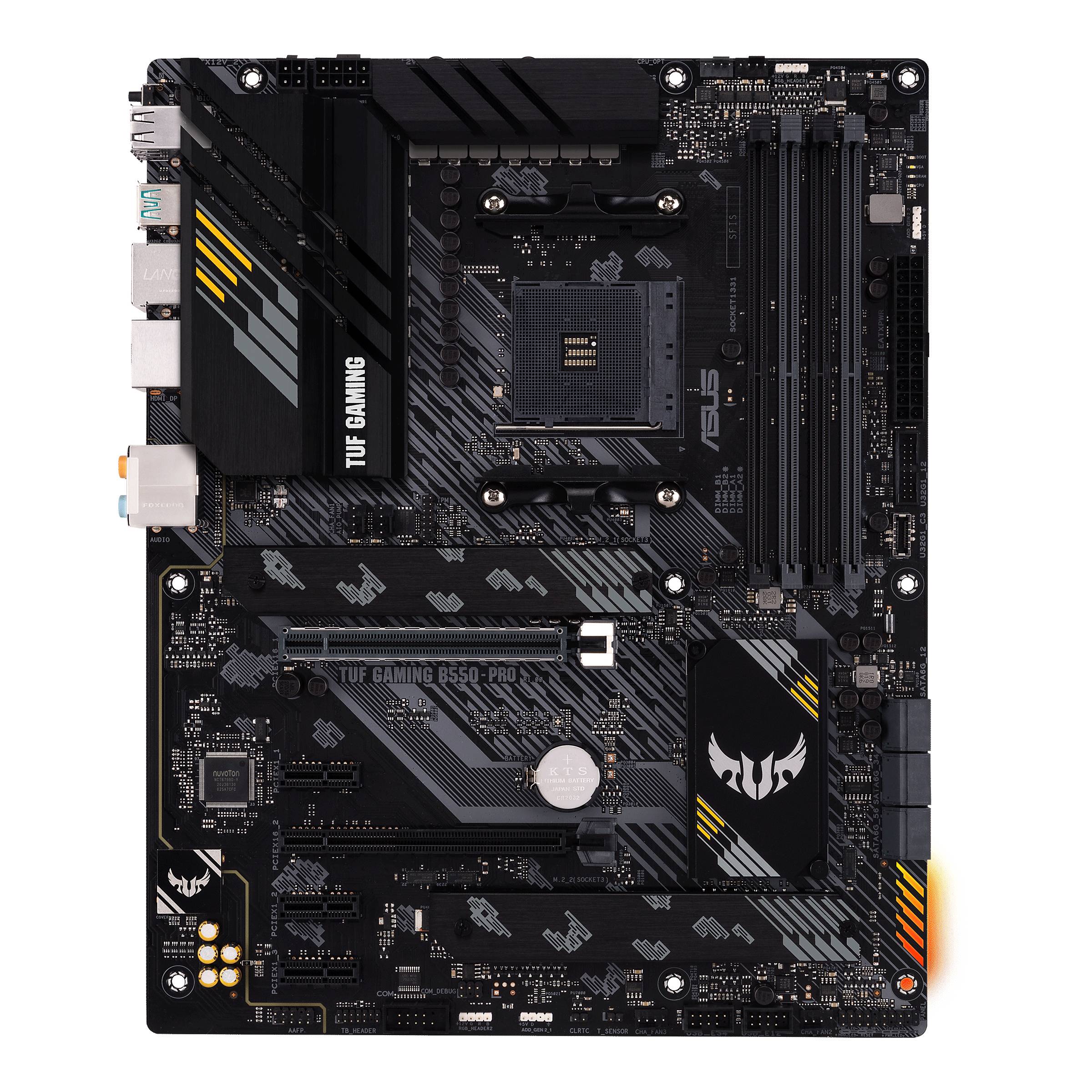 Rca Informatique - image du produit : TUF GAMING B550-PRO ATX+2GLN+U3.2+M2 SATA6+4XDDR4