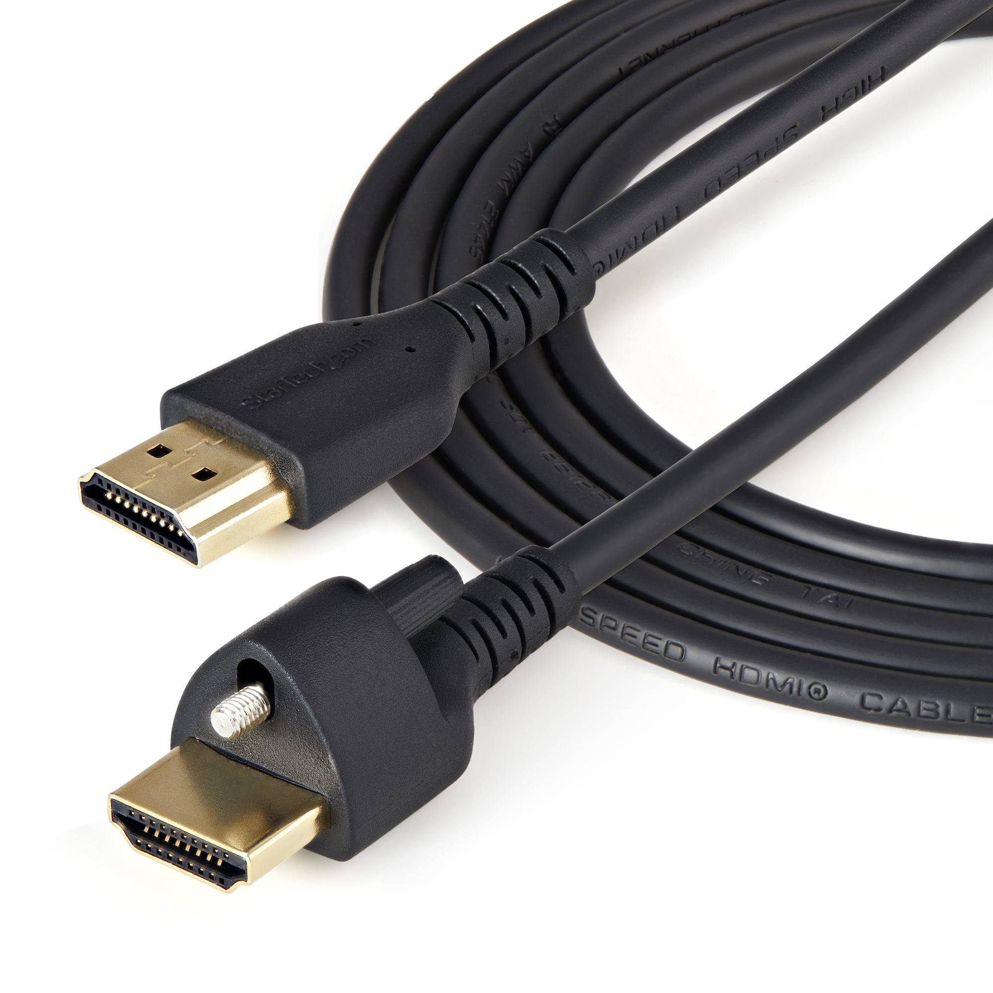 Rca Informatique - image du produit : 2 M HDMI 2.0 CABLE - TOP SCREW LOCK CONNECTOR