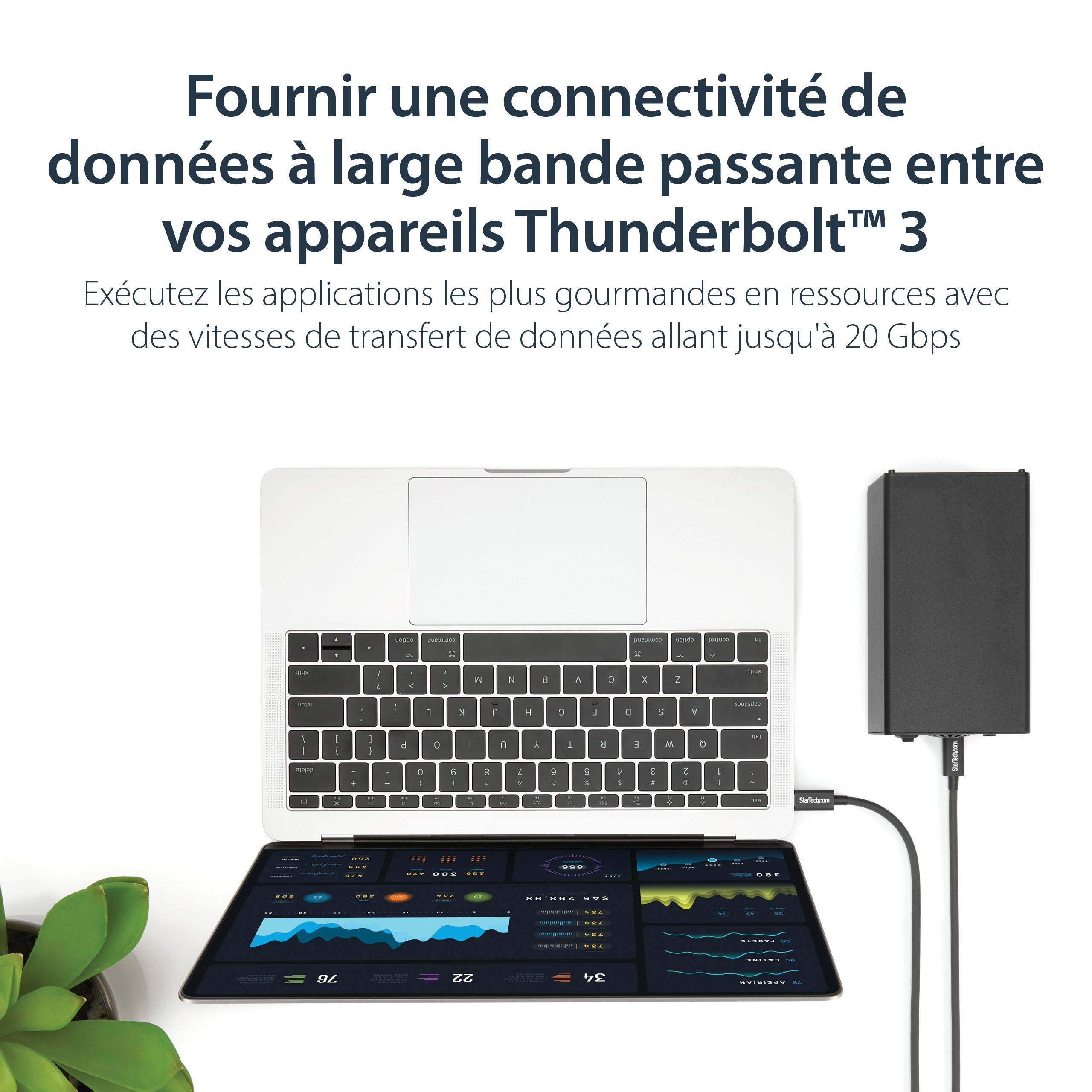 Rca Informatique - image du produit : CABLE THUNDERBOLT 3 (20 GB/S) USB-C DE 1 M - M/M