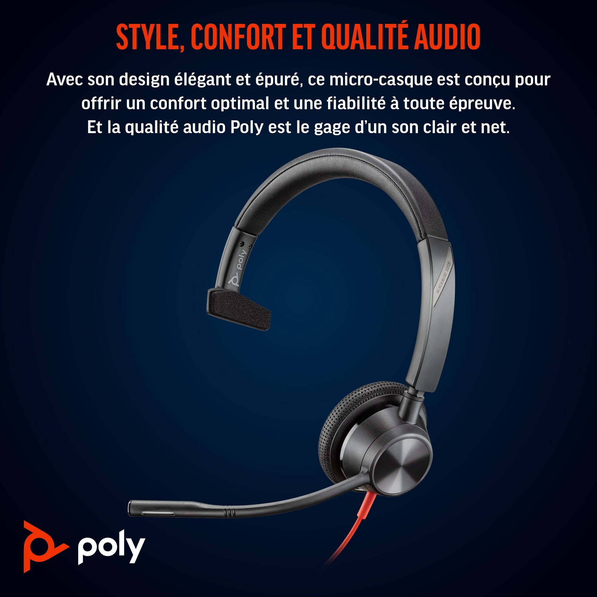 Rca Informatique - image du produit : POLY BW 3315 -M USB-C HS +USB-C/A