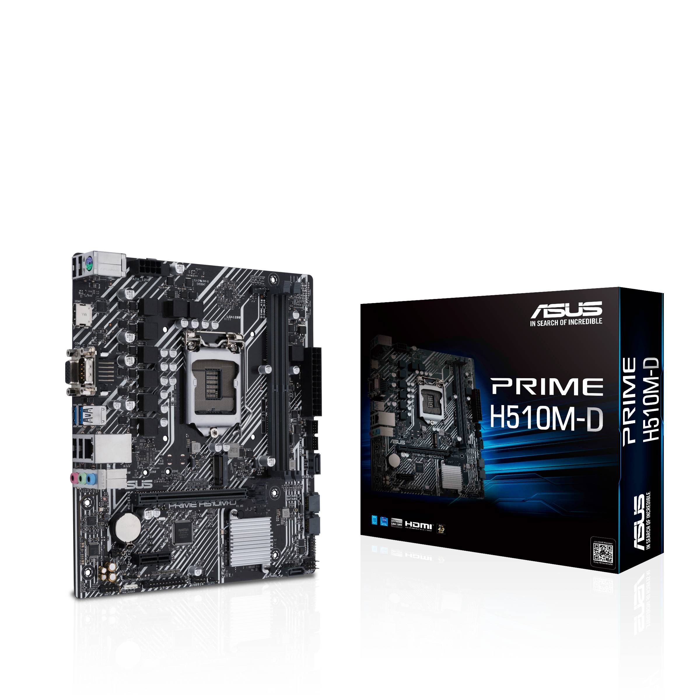 Rca Informatique - image du produit : PRIME H510M-D MATX+GLN+U2.0+M2 SATA4+2XDDR4