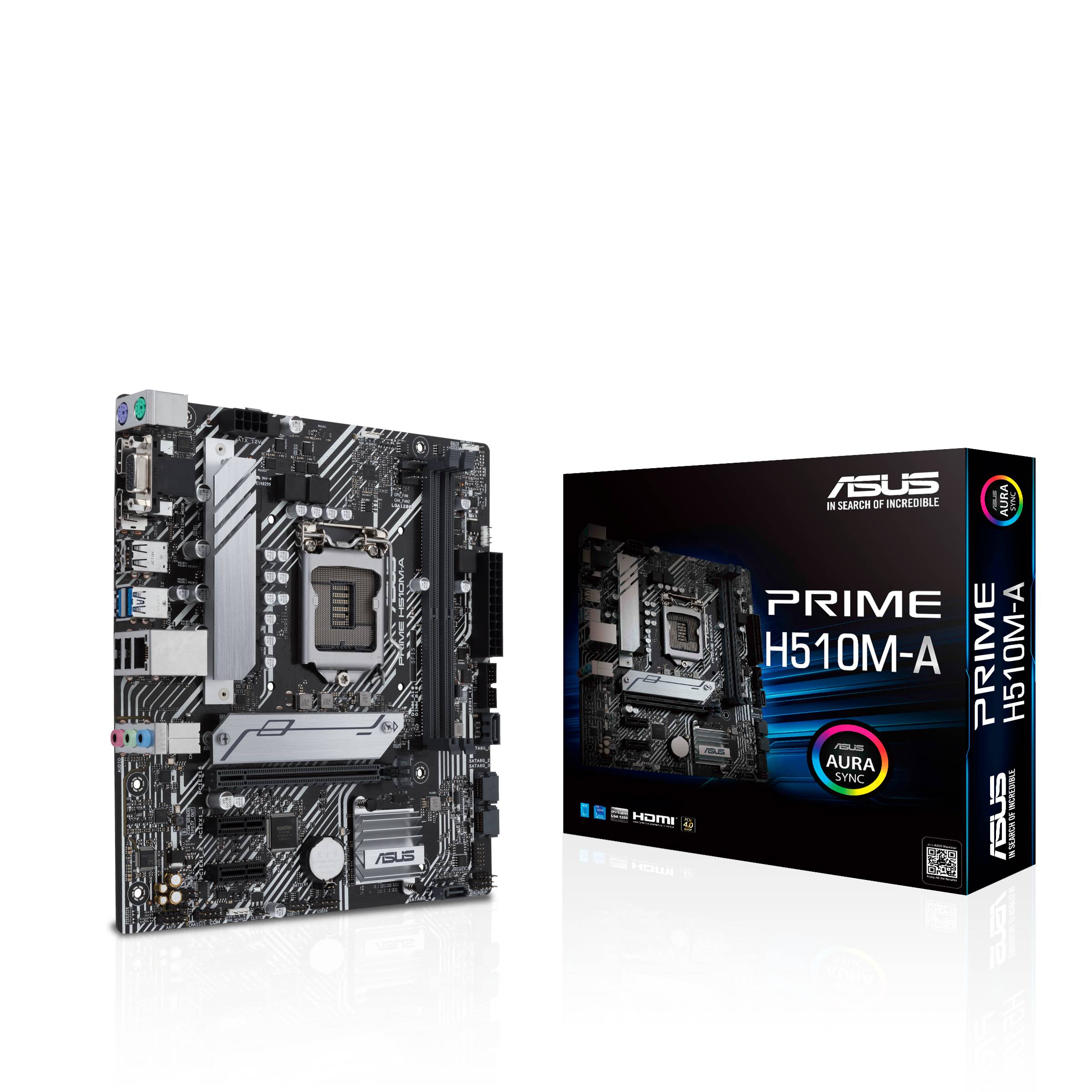 Rca Informatique - image du produit : PRIME H510M-A MATX+GLN+U2.0+M2 SATA4+2XDDR4