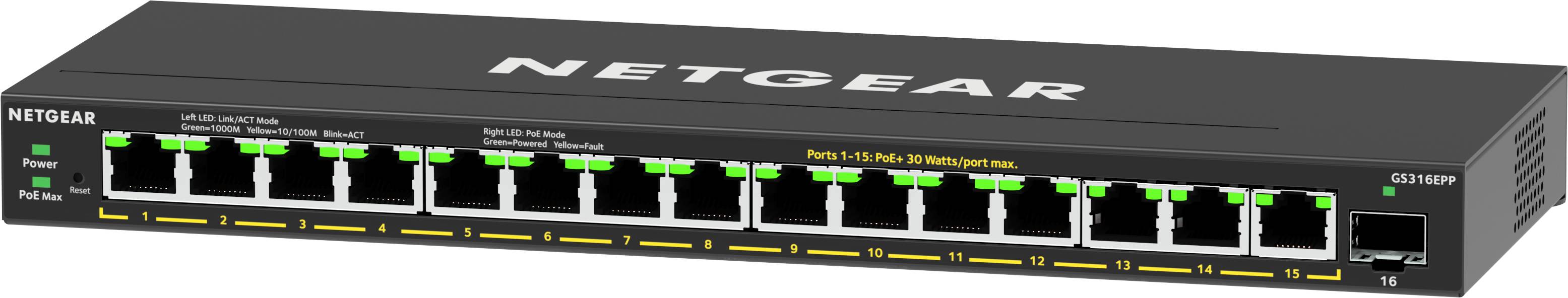 Rca Informatique - image du produit : 16-PORT GE PLUS SWITCH HIGH-POWER POE+ (GS316PP)