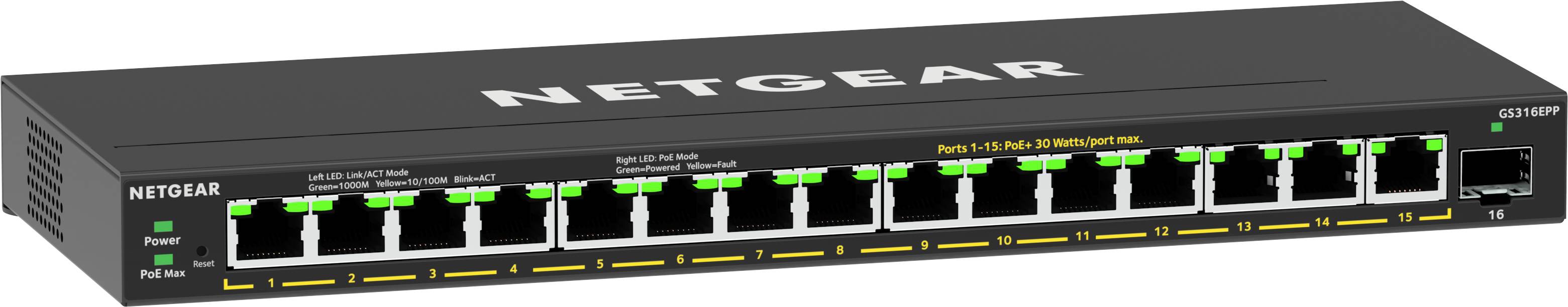 Rca Informatique - image du produit : 16-PORT GE PLUS SWITCH HIGH-POWER POE+ (GS316PP)