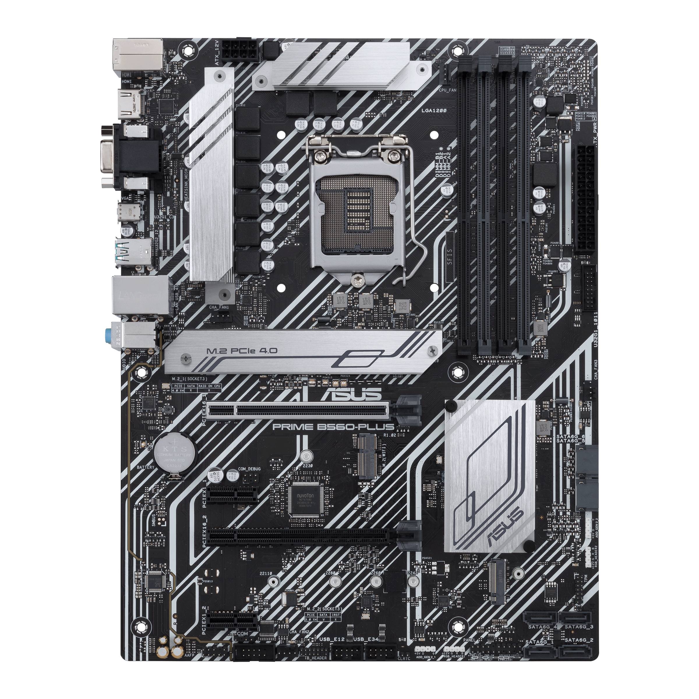 Rca Informatique - Image du produit : PRIME B560-PLUS ATX +2GLN+U3.2+M2 SATA6+4XDDR4