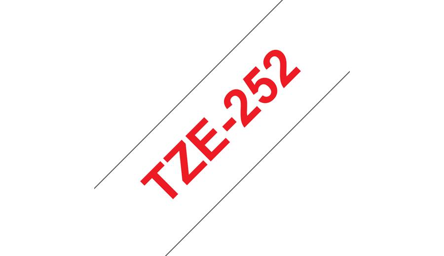 Rca Informatique - image du produit : TZE-252 LAMINATED TAPE 24MM 8M RED ON WHITE