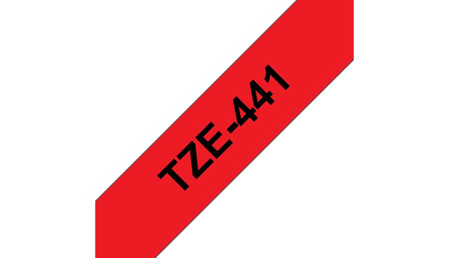 Rca Informatique - image du produit : TZE-441 LAMINATED TAPE 18MM 8M NOIR/ROUGE