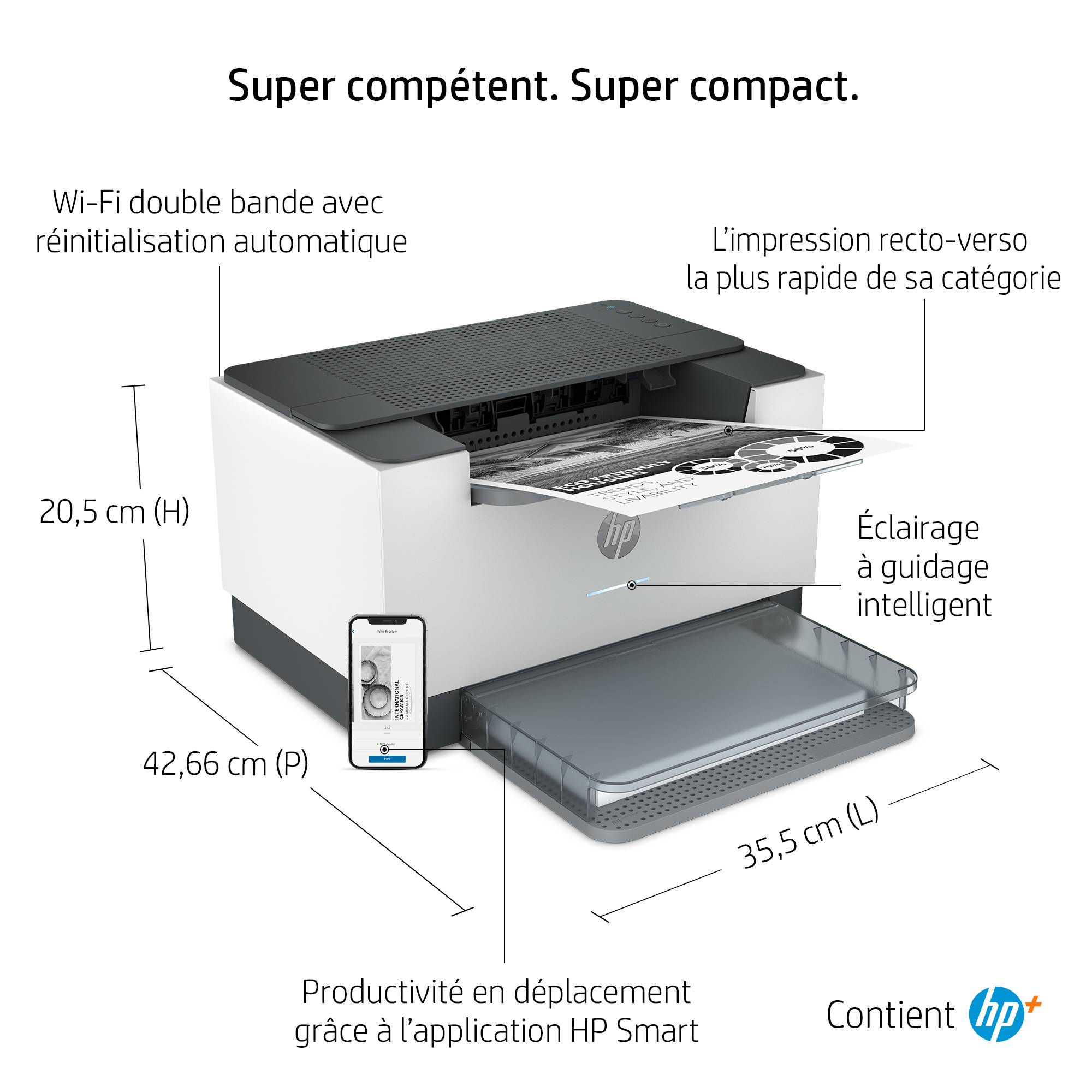 Rca Informatique - image du produit : HP LASERJET SFP M209DWE A4 29PPM 1200DPI USB WIFI DUPLEX