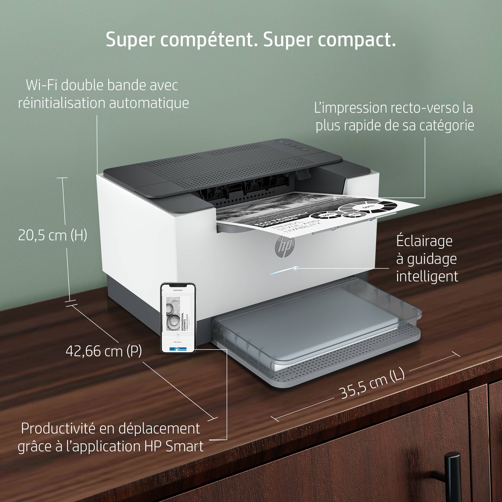 Rca Informatique - image du produit : HP LASERJET SFP M209DW A4 29PPM 1200DPI USB WIFI DUPLEX