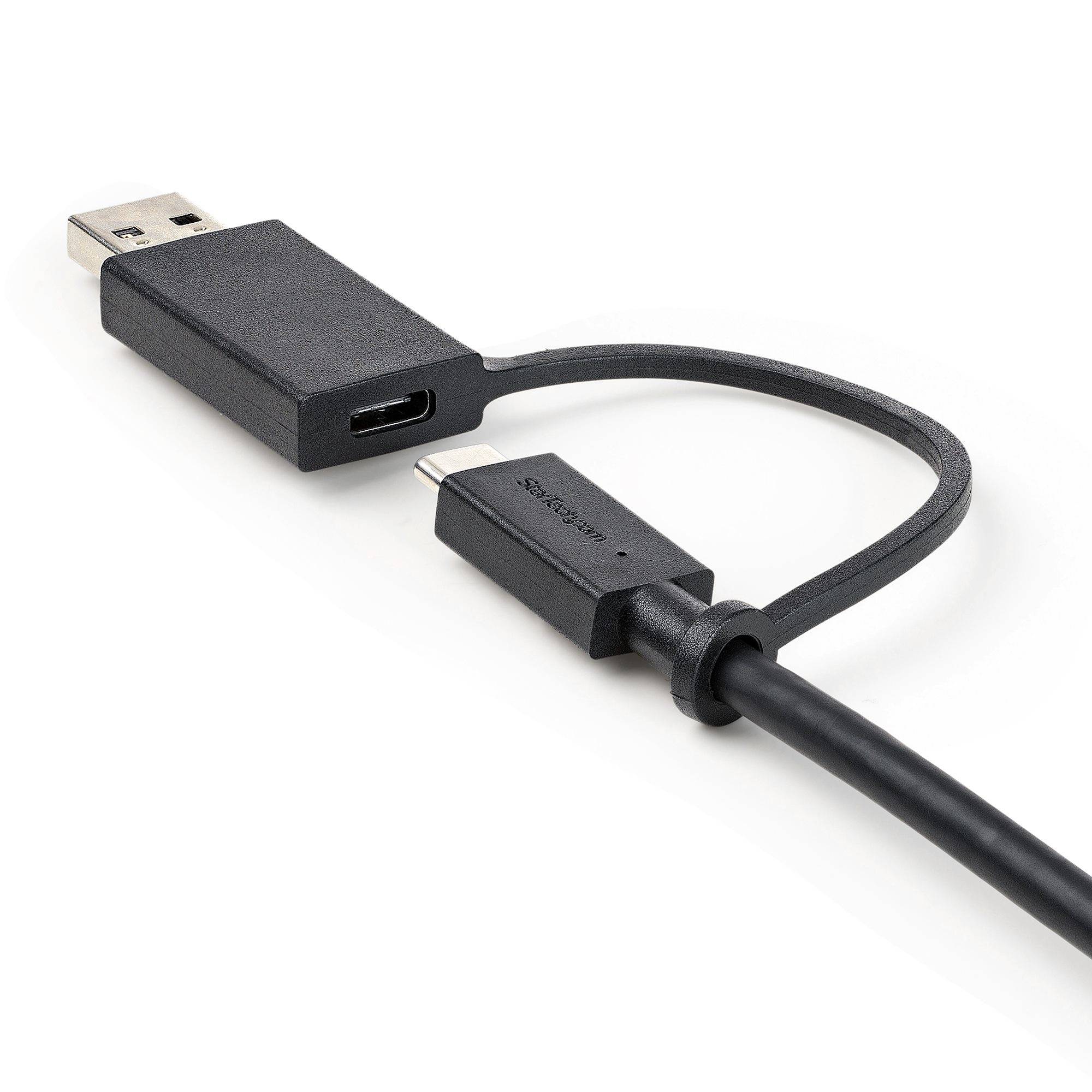 Rca Informatique - image du produit : USB C CABLE WITH USB A ADAPTER- 1M USB-C HYBRID DOCK CABLE