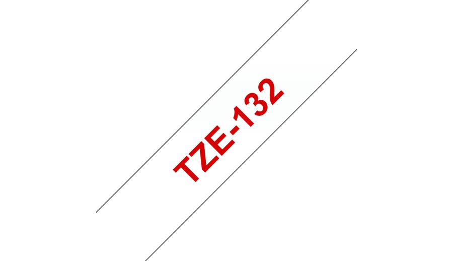 Rca Informatique - image du produit : TZE-132 LAMINATED TAPE 12MM 8M ROUGE/TRANSPARENT