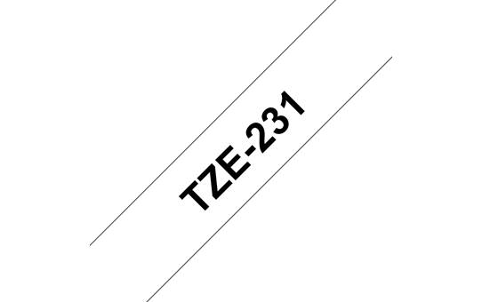 Rca Informatique - image du produit : TZE-231 LAMINATED TAPE 12MM 8M NOIR/BLANC