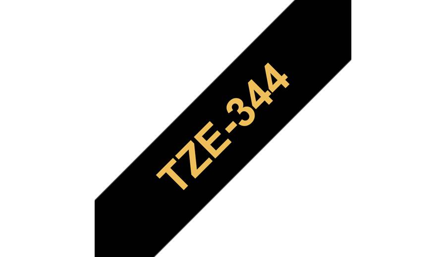 Rca Informatique - image du produit : TZE-344 LAMINATED TAPE 18MM 8M OR/NOIR