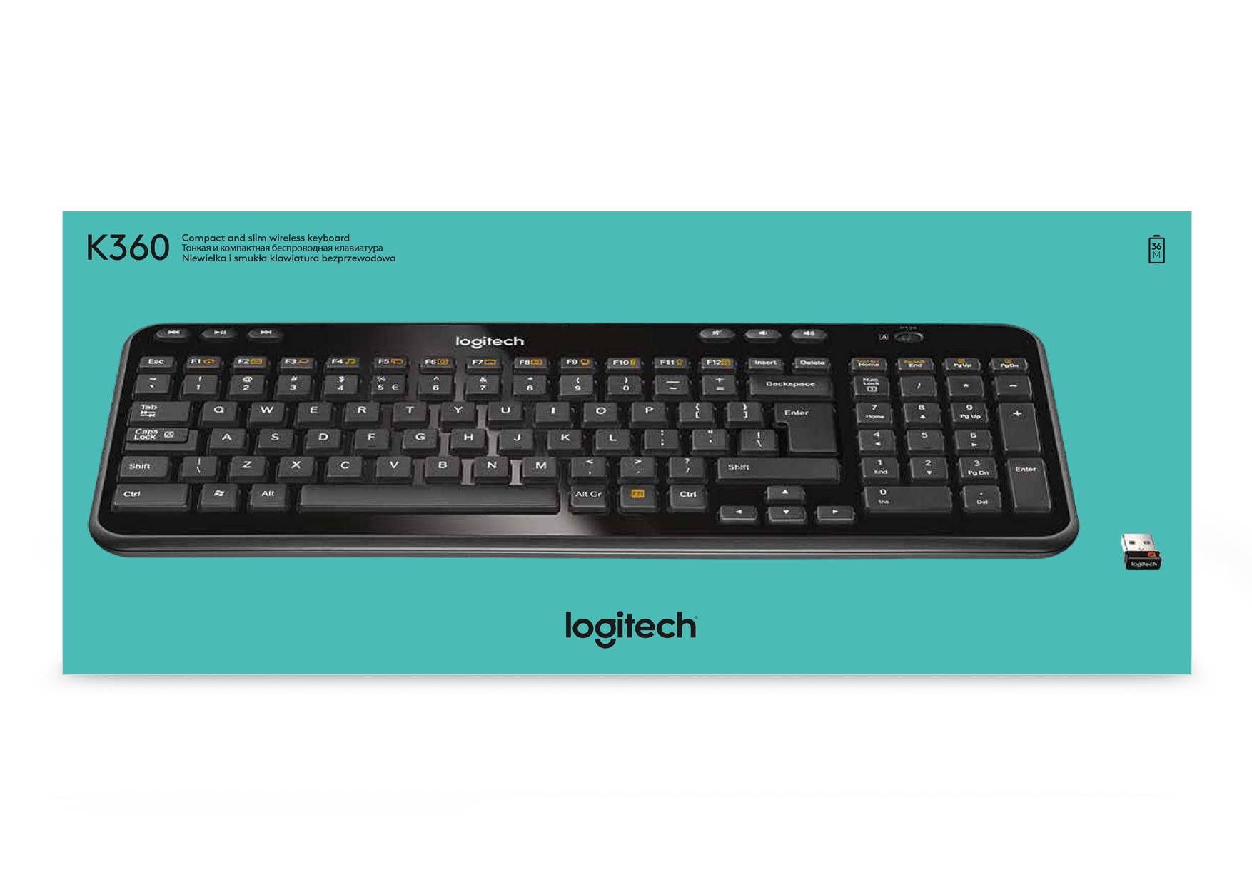 Rca Informatique - image du produit : WL KEYBOARD K360 INT NS LAYOUT EN