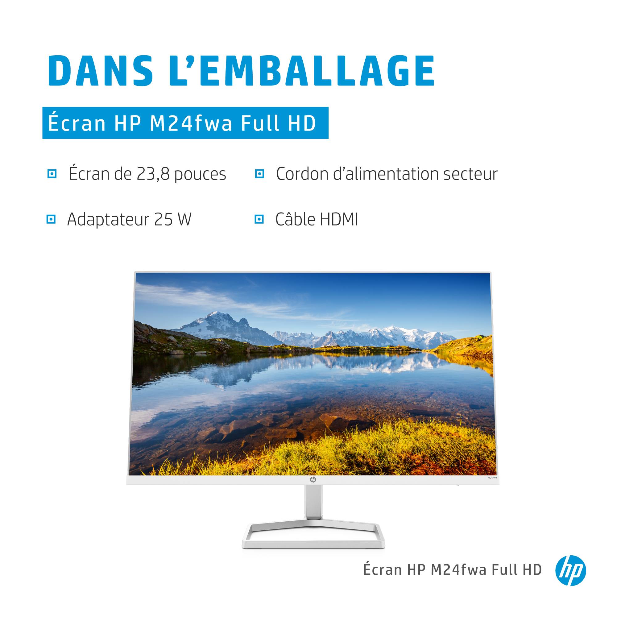 Rca Informatique - image du produit : MNTR HP M24FWA FHD 34Y22AA#ABB 23.8IN 1920X1080 16:9 75HZ 1000: