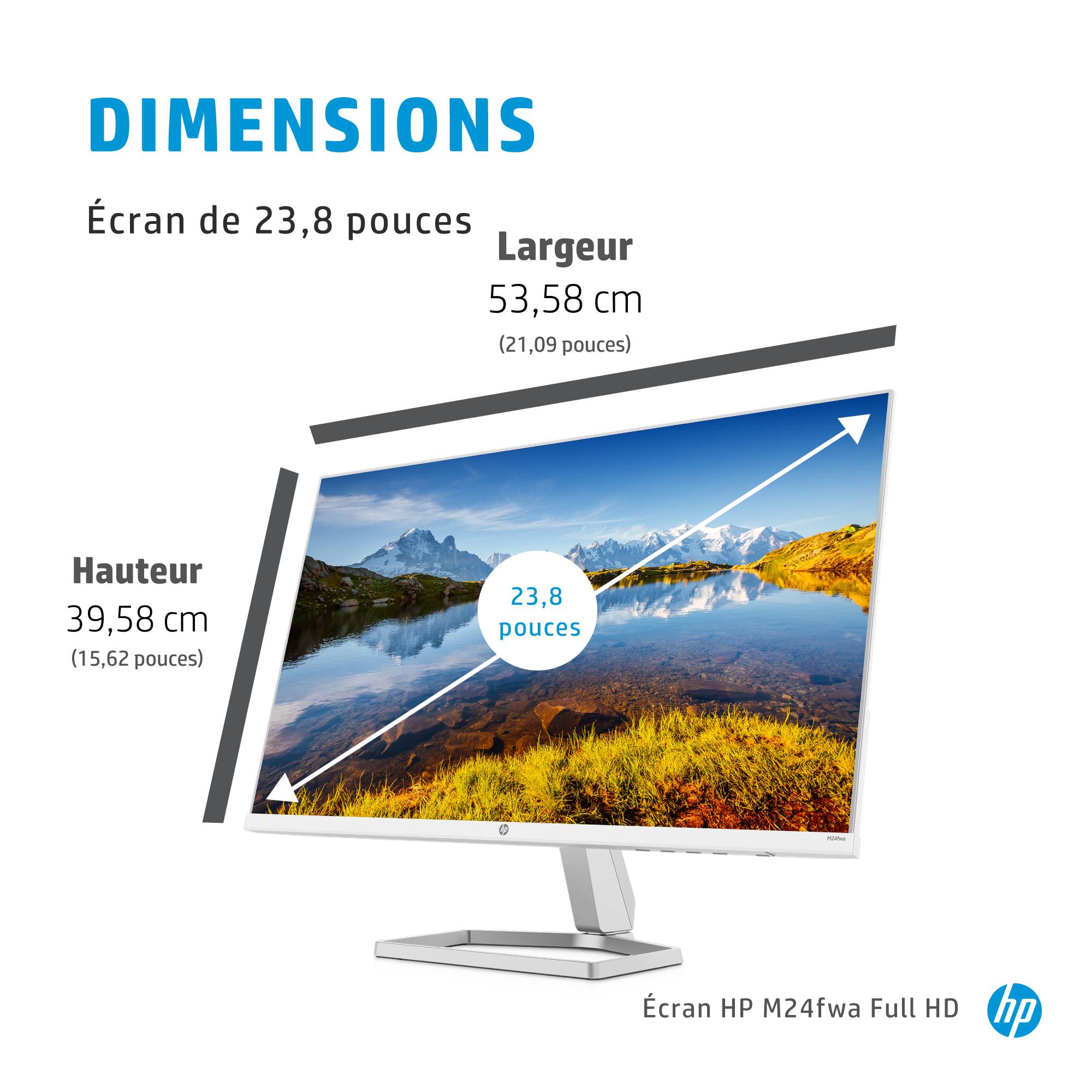 Rca Informatique - image du produit : MNTR HP M24FWA FHD 34Y22AA#ABB 23.8IN 1920X1080 16:9 75HZ 1000: