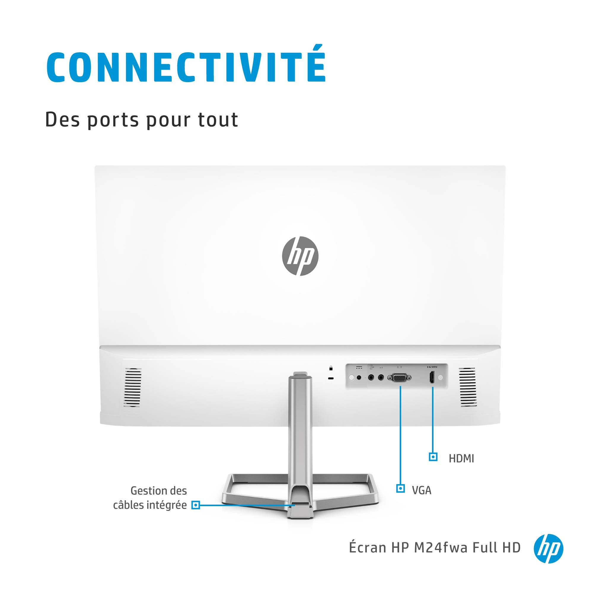 Rca Informatique - image du produit : MNTR HP M24FWA FHD 34Y22AA#ABB 23.8IN 1920X1080 16:9 75HZ 1000: