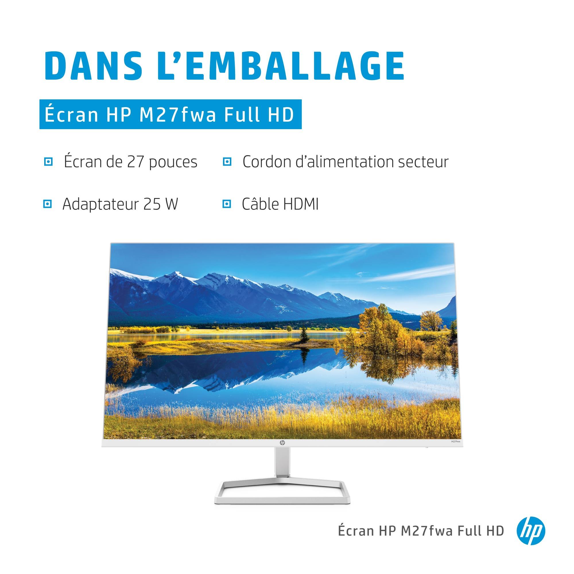 Rca Informatique - image du produit : MNTR HP M27FWA FHD 356D5AA#ABB 27IN 1920X1080 16:9 75HZ 1000:1