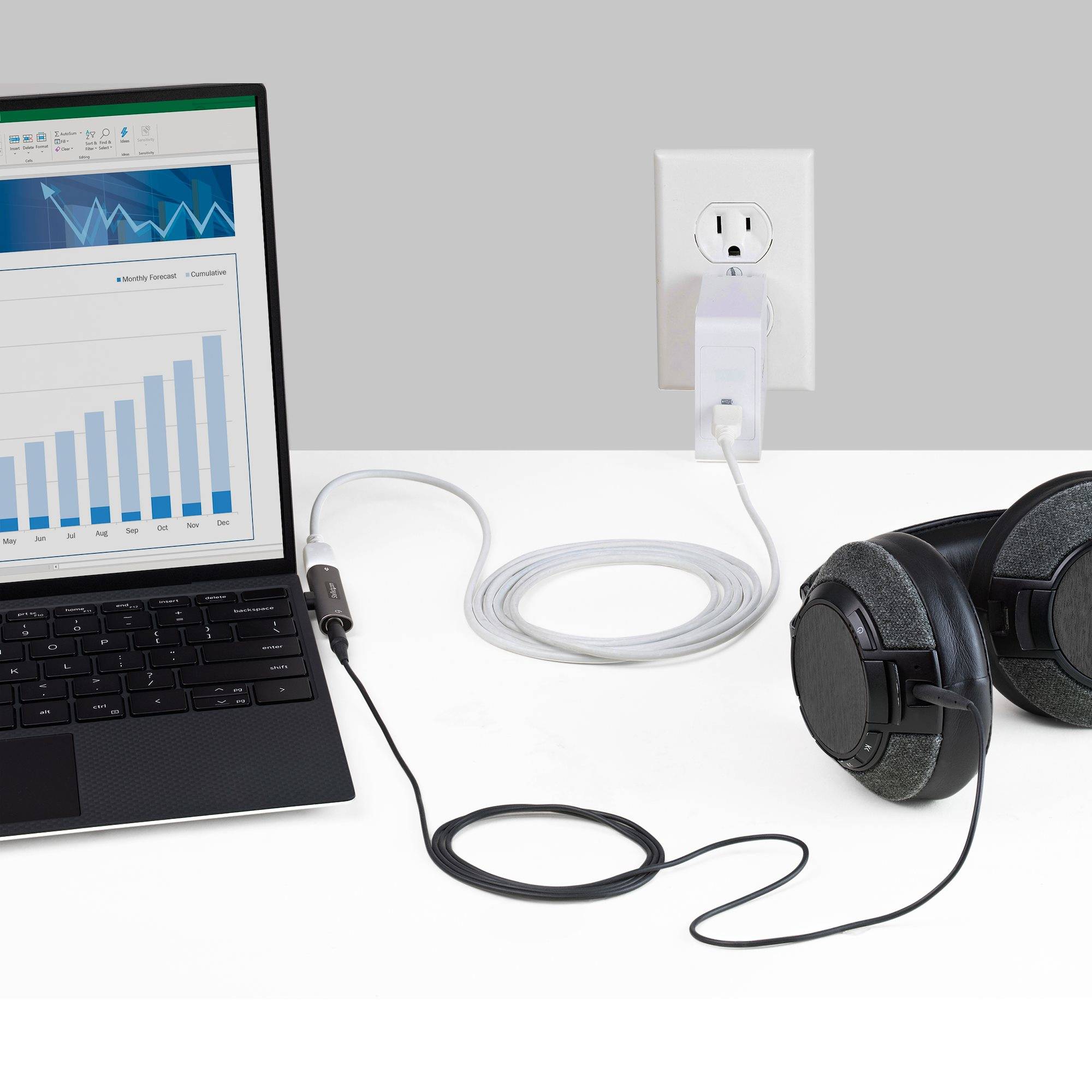 Rca Informatique - image du produit : USB C AUDIO + CHARGE ADAPTER 3.5MM HEADSET JACK + PD CHARGING