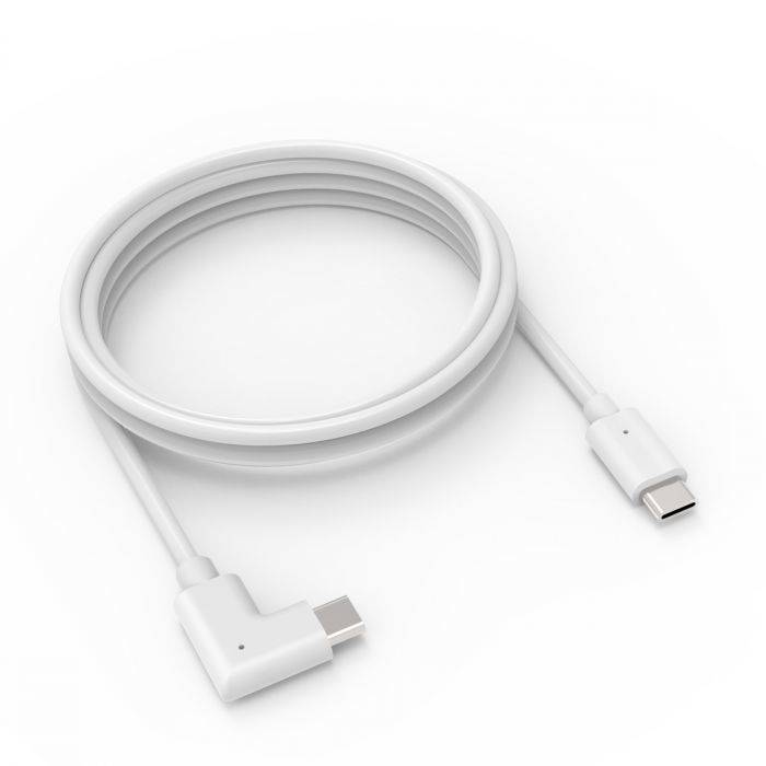 Rca Informatique - image du produit : 6FT USB-C TO USB-C 90-DEGREE CABLE CHARGE AND DATA WHITE