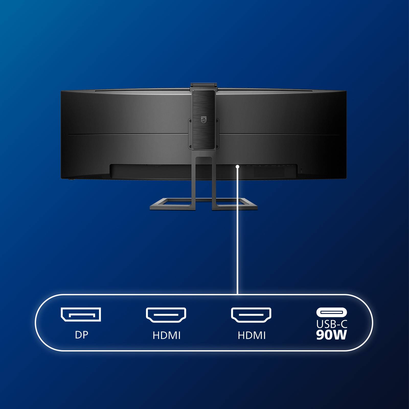 Rca Informatique - image du produit : 499P9H/00 48.8IN CURV VA 5K 450CD/2HDMI/DP/USB-C/4USB/HAS