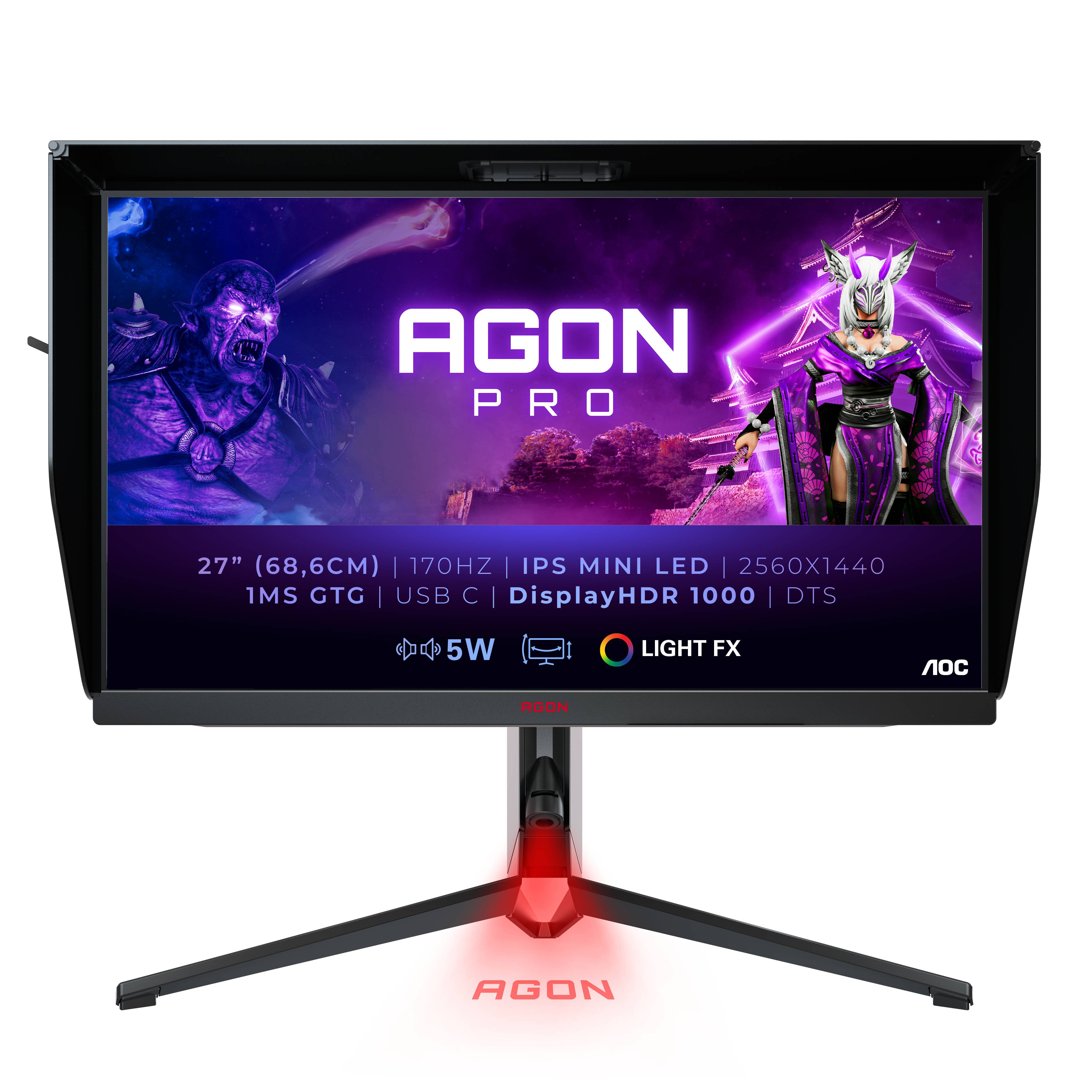 Rca Informatique - image du produit : AG275QXL 27IN IPS QHD 170HZ 400CD/1MS/2HDMI/2DP/4USB/HAS