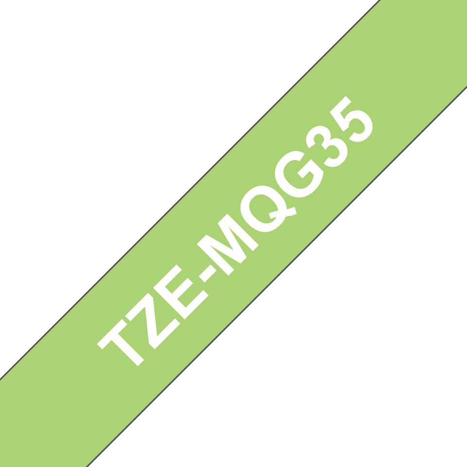 Rca Informatique - image du produit : TZE-MQG35 LAMINAT. TAPE 12MM 5M BLANC/VERT CITRON