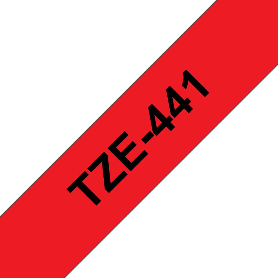 Rca Informatique - image du produit : TZE-441 LAMINATED TAPE 18MM 8M NOIR/ROUGE