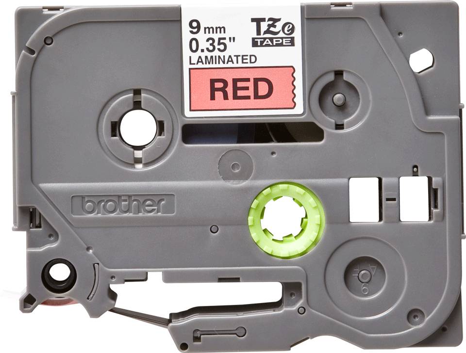 Rca Informatique - image du produit : TZE-421 LAMINATED TAPE 9MM 8M NOIR/ROUGE